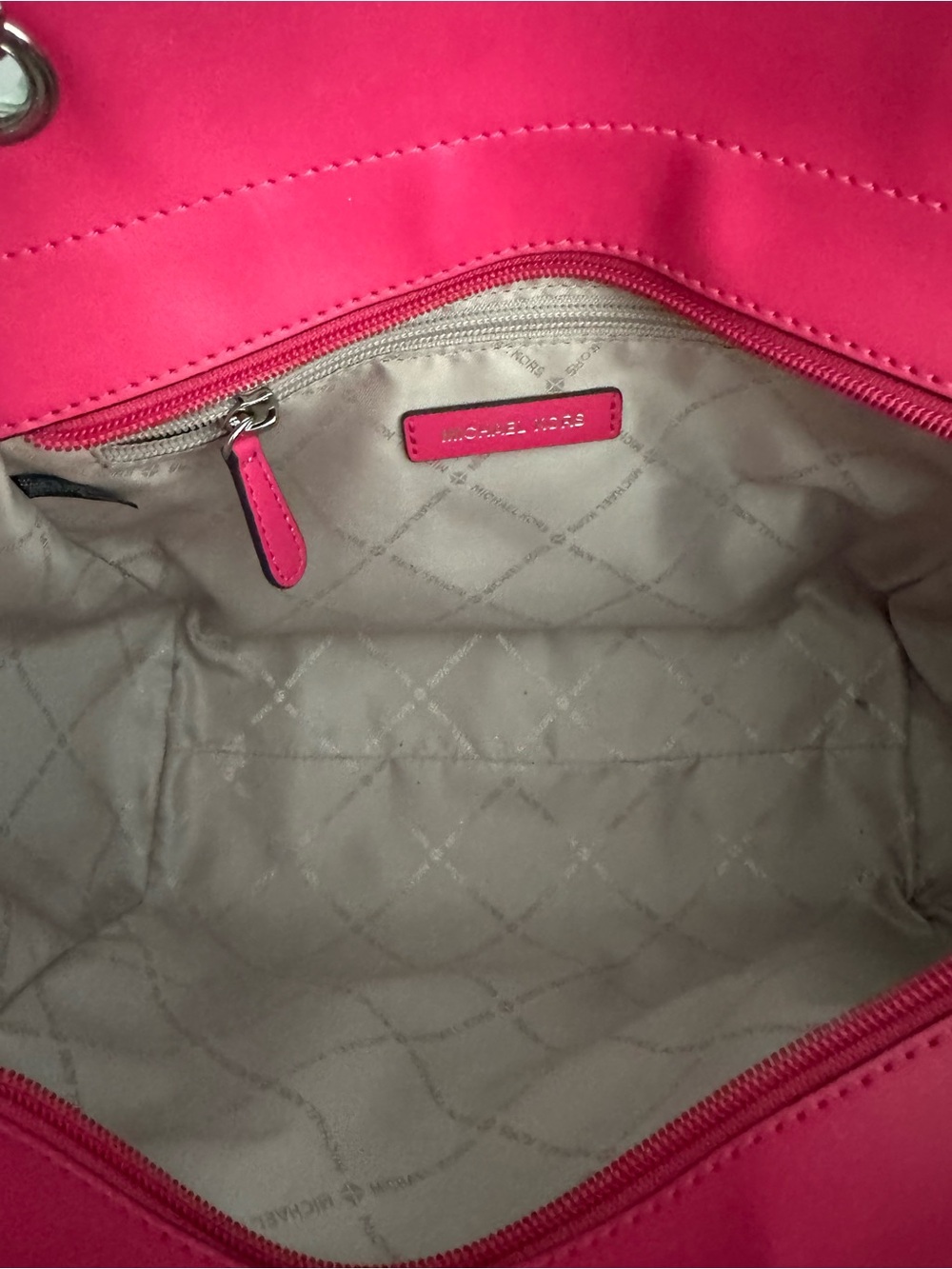 Michael Kors Hot Pink MK Logo Chain-Handle Tote - Picture 2 of 4